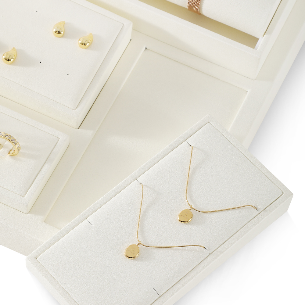 Yinbeini Durable Microfiber Jewelry Display Set Modular Design to Build Your Own Display Perfect for Boutiques Bridal Shops and Luxury Jewelry TT009