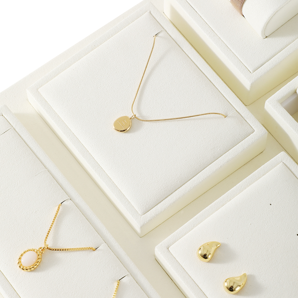 Yinbeini Durable Microfiber Jewelry Display Set Modular Design to Build Your Own Display Perfect for Boutiques Bridal Shops and Luxury Jewelry TT009