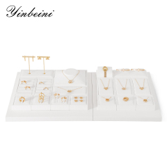 Yinbeini Premium Customizable PU Leather Jewelry Display Set Multi Piece White Organizer for Complete Jewelry Collections Ideal TT011