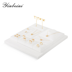 Yinbeini Premium Customizable PU Leather Jewelry Display Set Multi Piece White Organizer for Complete Jewelry Collections Ideal TT011