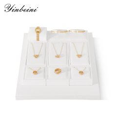 Yinbeini Premium Customizable PU Leather Jewelry Display Set Multi Piece White Organizer for Complete Jewelry Collections Ideal TT011