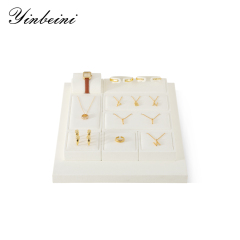 Yinbeini Minimalist Scandinavian White Ring Earrings Necklace Bracelet Storage Organizer Microfiber Jewelry Decoration Set TT012