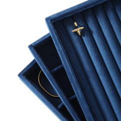 Yinbeini Velvet Ring Earring Bracelet Necklace Display Tray  Jewelry Organizer Tray Table Top Stackable Drawer Storage P036