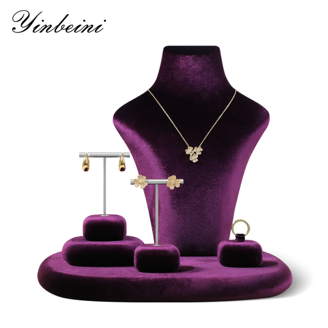 Yinbeini Velvet Necklace Display Stand Portrait Chest Jewelry Pendant Showcase Rack Counter Display Props jewelry counter  RB015