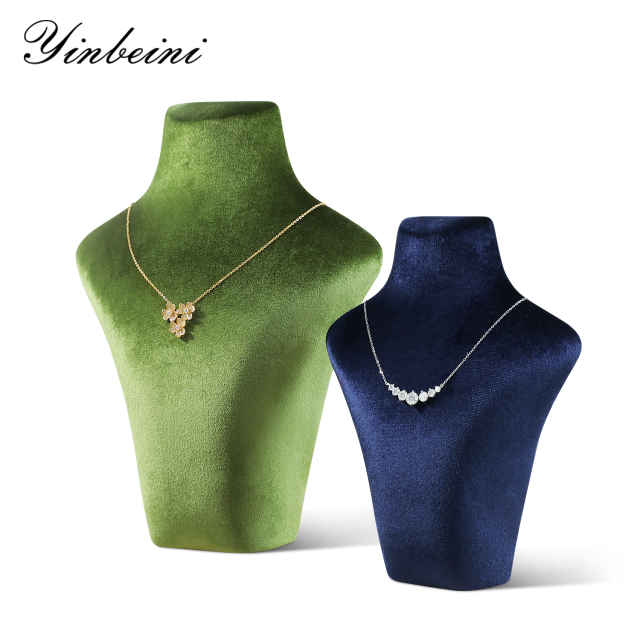 Yinbeini Velvet Necklace Display Stand Portrait Chest Jewelry Pendant Showcase Rack Counter Display Props jewelry counter  RB015