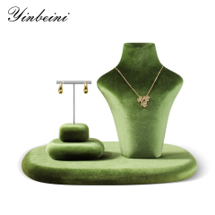 Yinbeini Velvet Necklace Display Stand Portrait Chest Jewelry Pendant Showcase Rack Counter Display Props jewelry counter  RB015