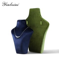 Yinbeini Velvet Necklace Display Stand Portrait Chest Jewelry Pendant Showcase Rack Counter Display Props jewelry counter  RB015