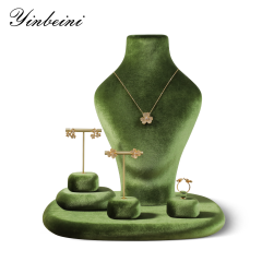 Yinbeini Classic Velvet Jewelry Necklace Display Bust Timeless Design for Antique Vintage and Modern Jewelry Collections RB025