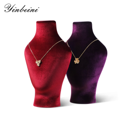 Yinbeini Classic Velvet Jewelry Necklace Display Bust Timeless Design for Antique Vintage and Modern Jewelry Collections RB025