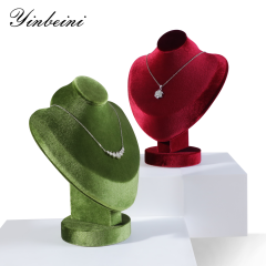 Yinbeini Velvet Jewelry Pendant Chest Stand Necklace Display Organizer Jewelry Store Countertop Exhibition Props RB026