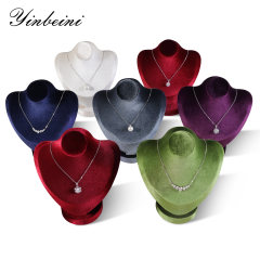 Yinbeini Velvet Jewelry Pendant Chest Stand Necklace Display Organizer Jewelry Store Countertop Exhibition Props RB026