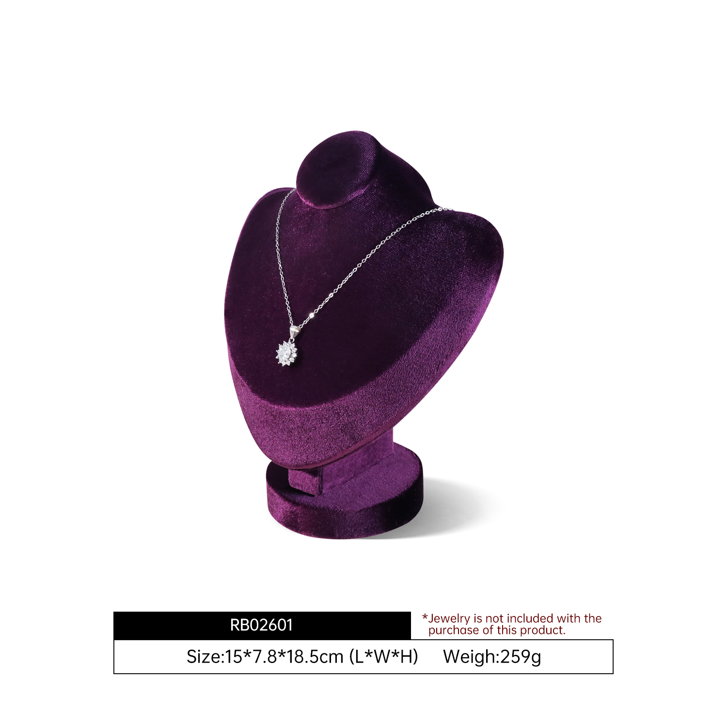 Yinbeini Velvet Jewelry Pendant Chest Stand Necklace Display Organizer Jewelry Store Countertop Exhibition Props RB026