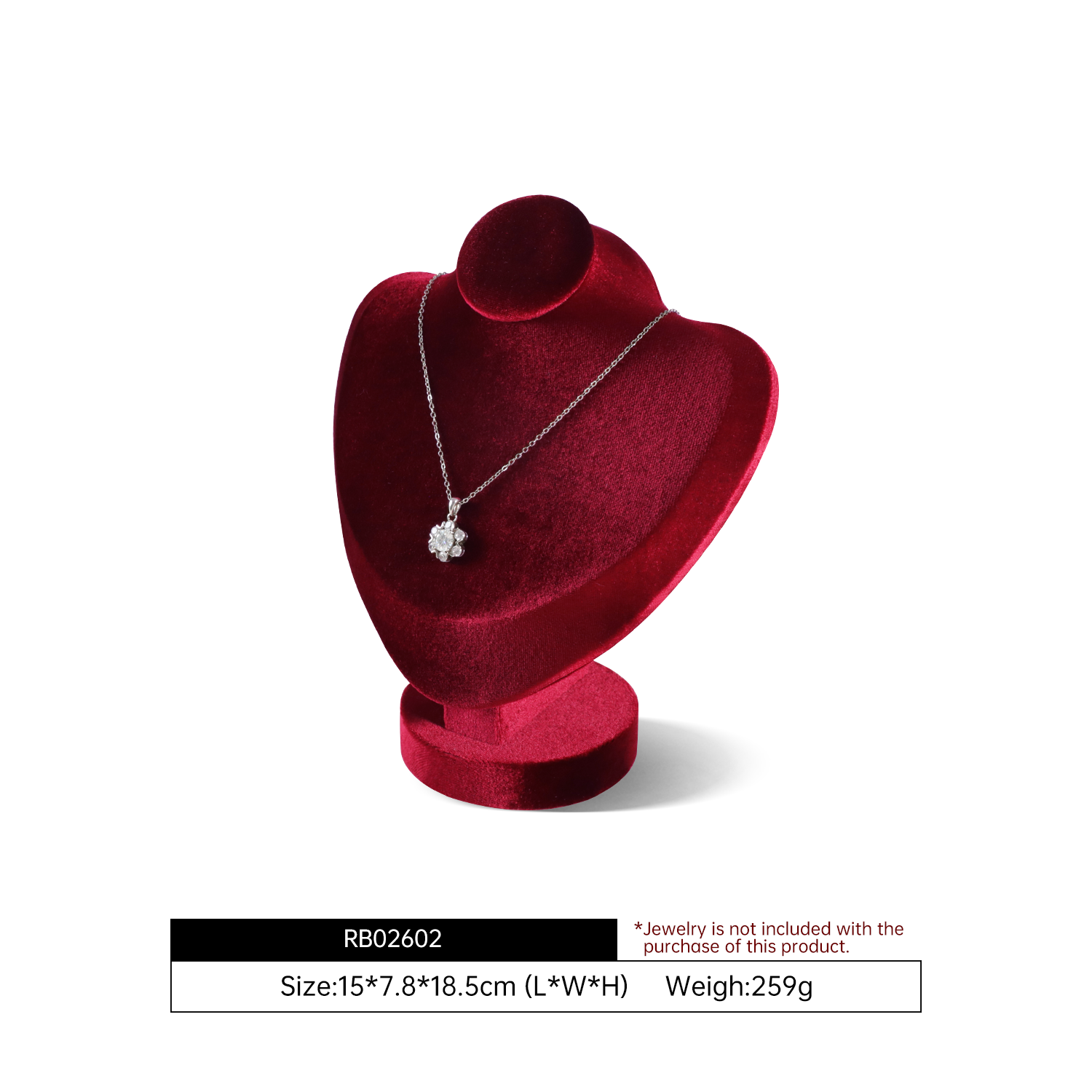 Yinbeini Velvet Jewelry Pendant Chest Stand Necklace Display Organizer Jewelry Store Countertop Exhibition Props RB026