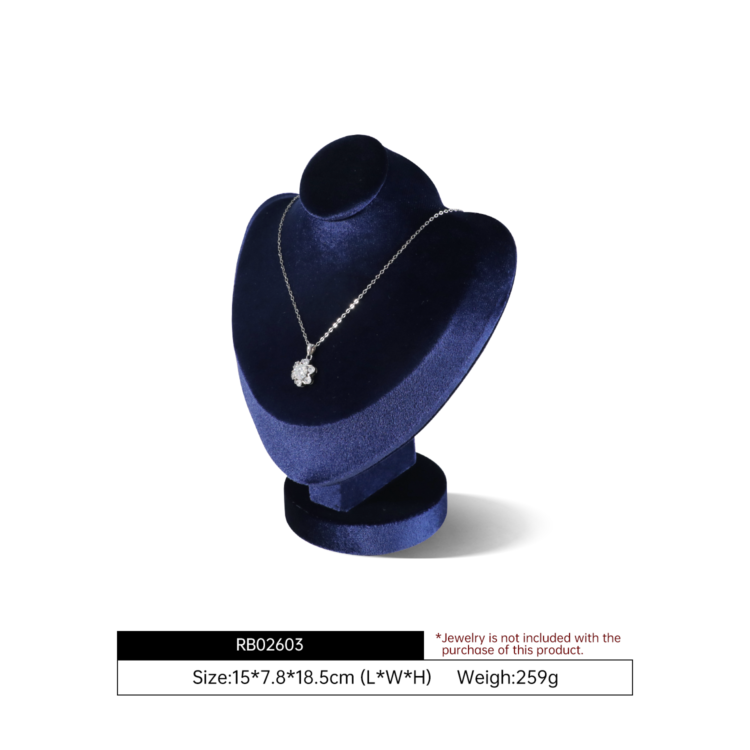 Yinbeini Velvet Jewelry Pendant Chest Stand Necklace Display Organizer Jewelry Store Countertop Exhibition Props RB026