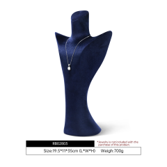 Yinbeini Blue Velvet Jewelry Bust Stand Rich Color to Highlight Diamond and Gemstone Necklaces Suitable for Formal and Evening Jewelry Display RB028