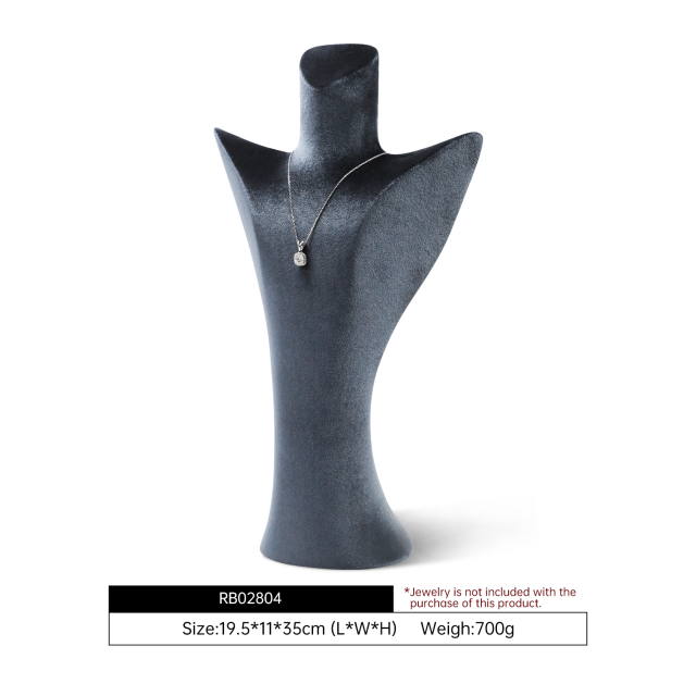 Yinbeini Blue Velvet Jewelry Bust Stand Rich Color to Highlight Diamond and Gemstone Necklaces Suitable for Formal and Evening Jewelry Display RB028