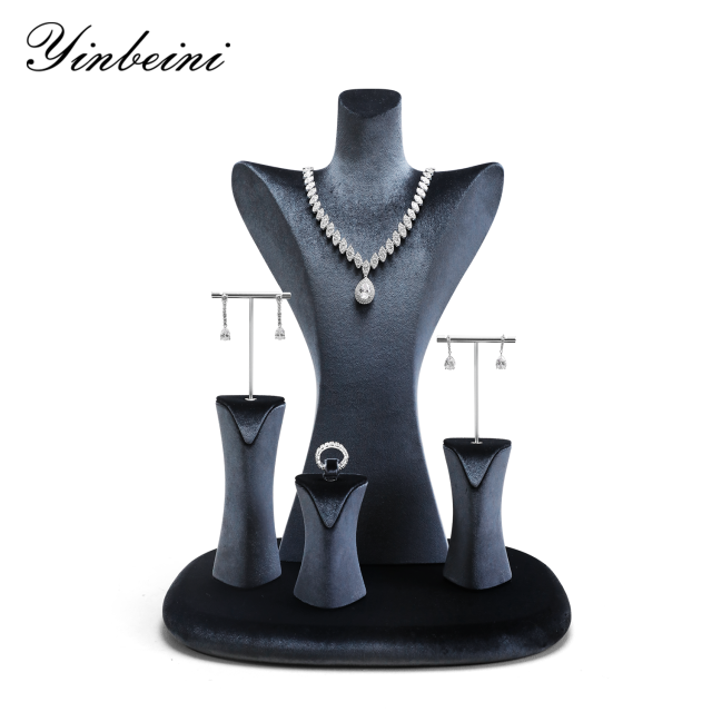 Yinbeini Patented Portrait Necklace Display Props Velvet Jewelry Chest Display Stand Pendant Showcase Holder RB029