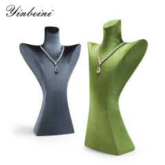 Yinbeini Patented Portrait Necklace Display Props Velvet Jewelry Chest Display Stand Pendant Showcase Holder RB029