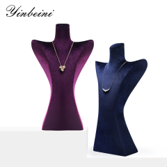 Yinbeini Patented Portrait Necklace Display Props Velvet Jewelry Chest Display Stand Pendant Showcase Holder RB029