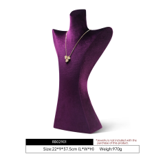 Yinbeini Patented Portrait Necklace Display Props Velvet Jewelry Chest Display Stand Pendant Showcase Holder RB029