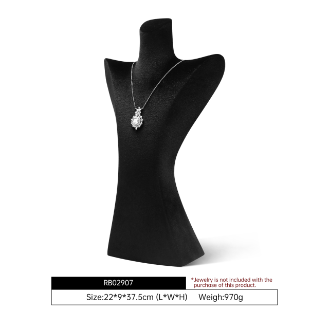 Yinbeini Patented Portrait Necklace Display Props Velvet Jewelry Chest Display Stand Pendant Showcase Holder RB029