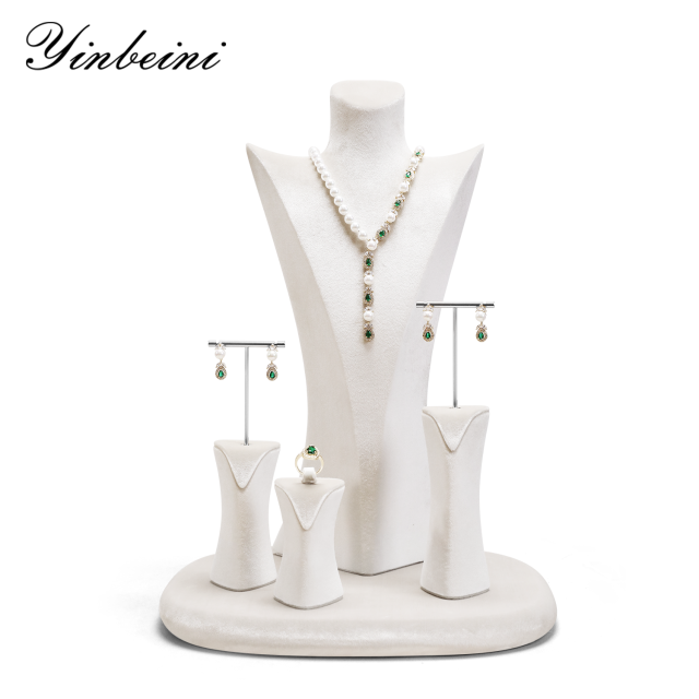 Yinbeini Green Velvet Necklace Display Bust Fresh Color for Bohemian and Nature Inspired Jewelry Ideal for Boho Boutiques and Summer Displays RB030