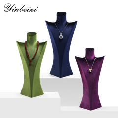 Yinbeini Green Velvet Necklace Display Bust Fresh Color for Bohemian and Nature Inspired Jewelry Ideal for Boho Boutiques and Summer Displays RB030