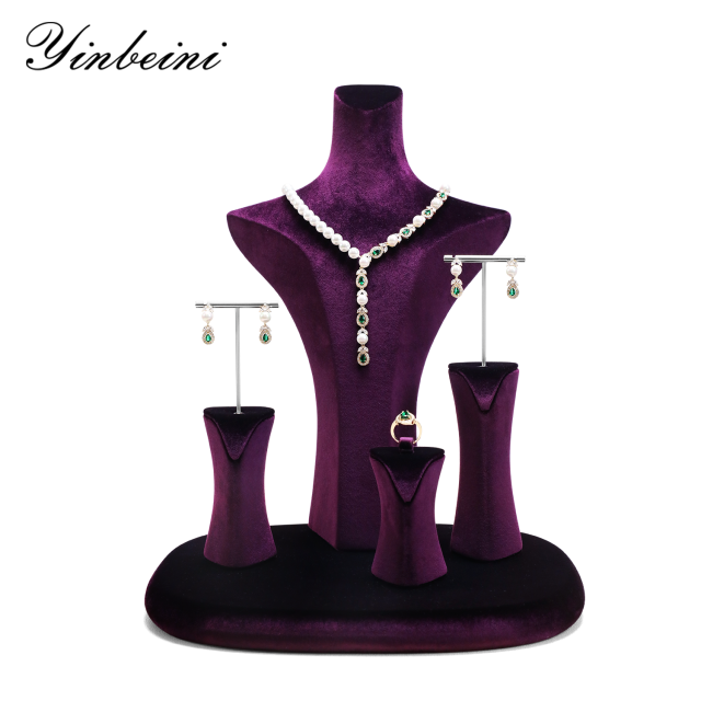 Yinbeini Patented Portrait Necklace Display Props Velvet Jewelry Chest Display Stand Pendant Showcase Holder RB031