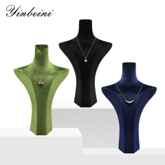 Yinbeini Patented Portrait Necklace Display Props Velvet Jewelry Chest Display Stand Pendant Showcase Holder RB031