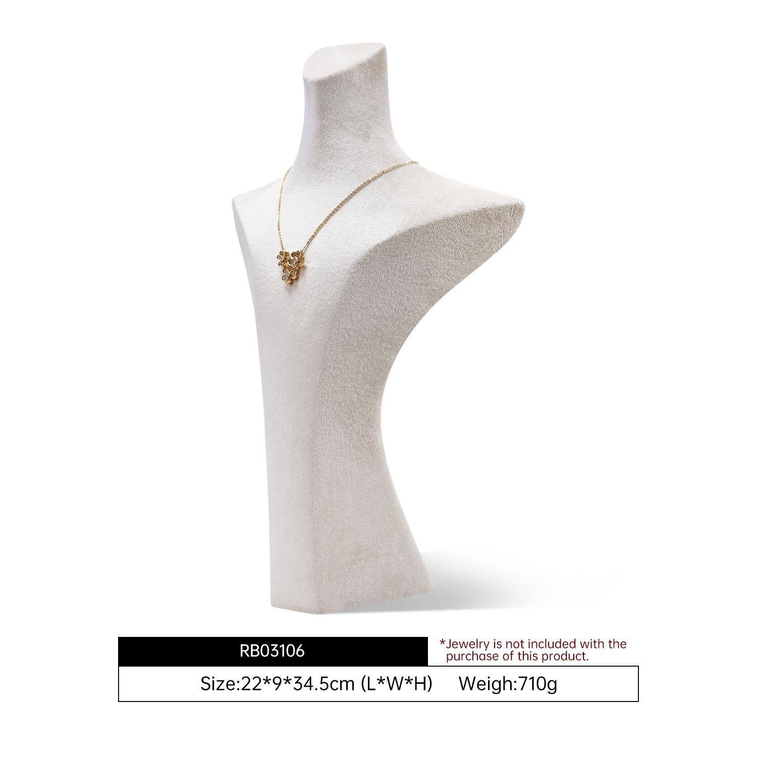 Yinbeini Patented Portrait Necklace Display Props Velvet Jewelry Chest Display Stand Pendant Showcase Holder RB031