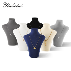 Yinbeini Microfiber Portrait display stand Necklace Display Stand Vertical Mannequin Stand Jewelry Display Props Jeweler's jewelry counter Light Beige RX001