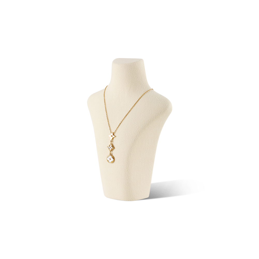 Yinbeini Microfiber Portrait display stand Necklace Display Stand Vertical Mannequin Stand Jewelry Display Props Jeweler's jewelry counter Light Beige RX001