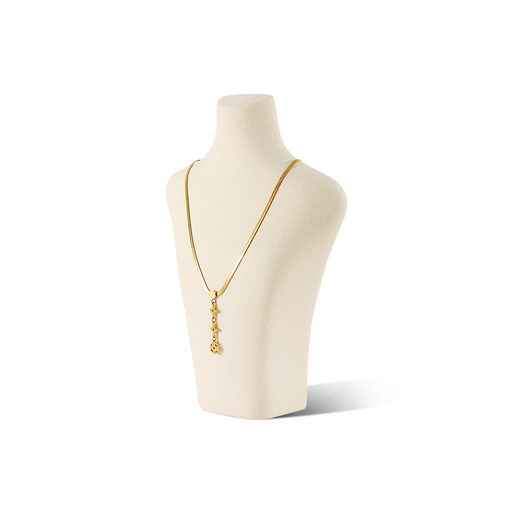 Yinbeini Microfiber Portrait display stand Necklace Display Stand Vertical Mannequin Stand Jewelry Display Props Jeweler's jewelry counter Light Beige RX001