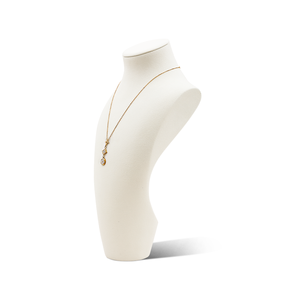 Yinbeini Microfiber  Mannequin Stand Jewelry Display Props Necklace Display Stand Portrait display stand Vertical jewelry counter Jeweler Beige RX007