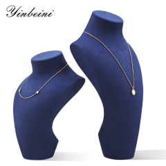 Yinbeini Microfiber  Mannequin Stand Jewelry Display Props Necklace Display Stand Portrait display stand Vertical jewelry counter Jeweler Beige RX007