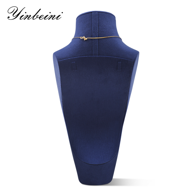 Yinbeini Microfiber  Mannequin Stand Jewelry Display Props Necklace Display Stand Portrait display stand Vertical jewelry counter Jeweler Beige RX007