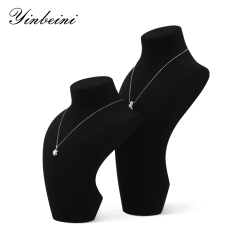 Yinbeini Microfiber  Mannequin Stand Jewelry Display Props Necklace Display Stand Portrait display stand Vertical jewelry counter Jeweler Beige RX007