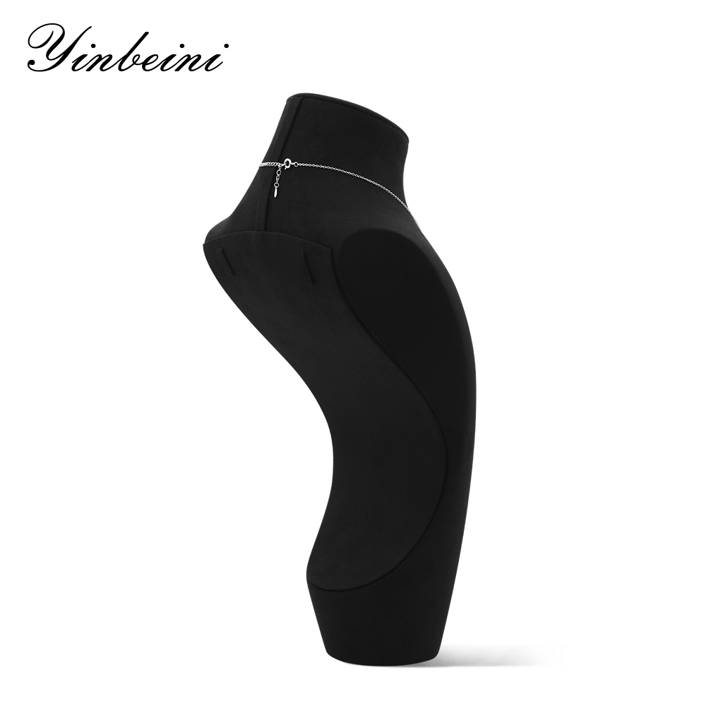 Yinbeini Microfiber  Mannequin Stand Jewelry Display Props Necklace Display Stand Portrait display stand Vertical jewelry counter Jeweler Beige RX007