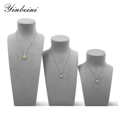 Yinbeini Microfiber Portrait display stand Necklace Display Stand  Jewelry Display Props Vertical Mannequin Stand jewelry counter Beige RX011