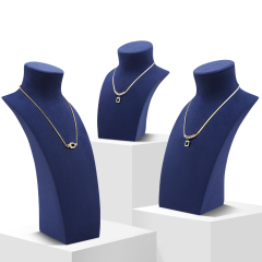 Yinbeini Microfiber Portrait display stand Necklace Display Stand  Jewelry Display Props Vertical Mannequin Stand jewelry counter Beige RX011