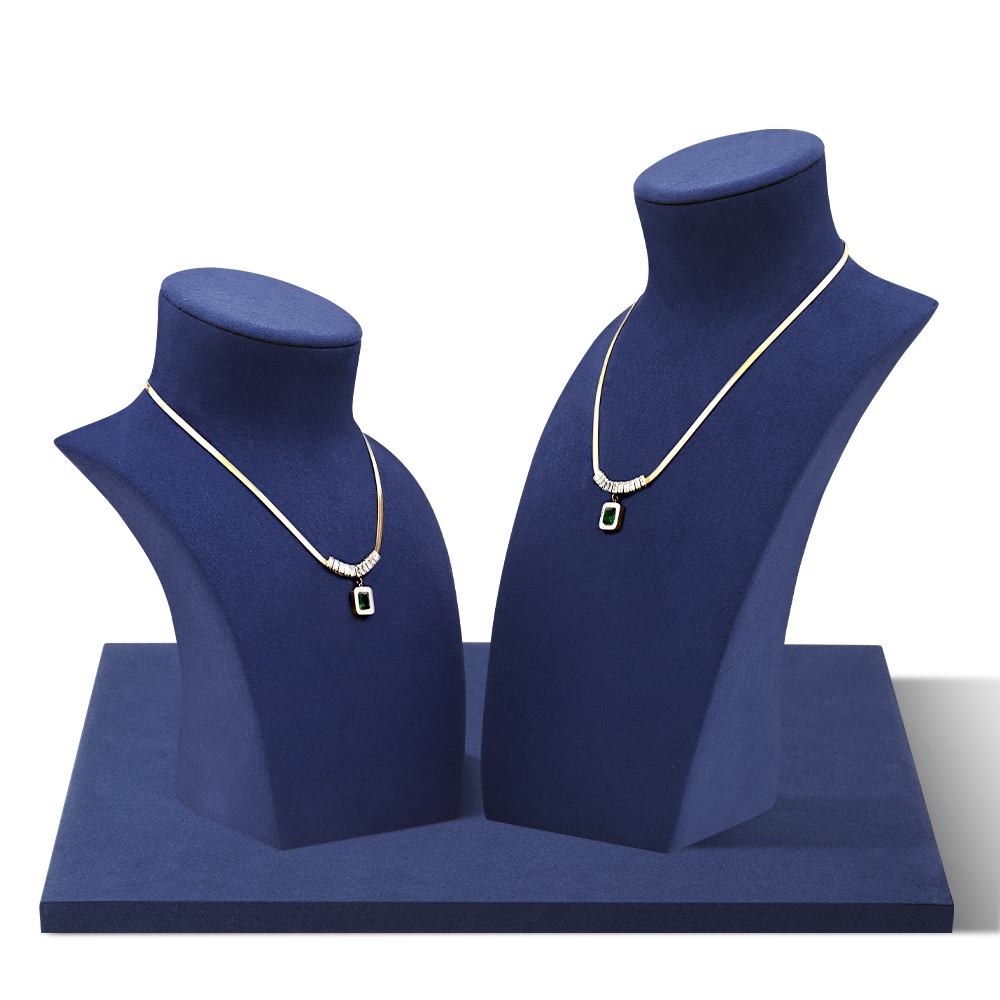 Yinbeini Microfiber Portrait display stand Necklace Display Stand  Jewelry Display Props Vertical Mannequin Stand jewelry counter Beige RX011