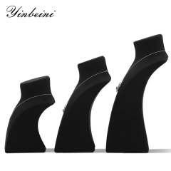 Yinbeini Microfiber Portrait display stand Necklace Display Stand  Jewelry Display Props Vertical Mannequin Stand jewelry counter Beige RX011