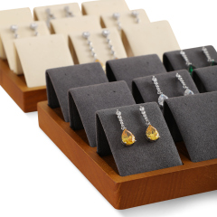 Yinbeini Solid Wooden Earrings Storage Tray Stud Earring Organizer Earrings Display Holder Jewelry Counter Jeweler Counter