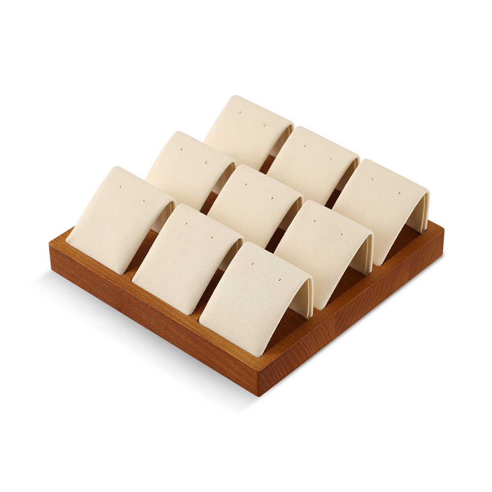 Yinbeini Solid Wooden Earrings Storage Tray Stud Earring Organizer Earrings Display Holder Jewelry Counter Jeweler Counter