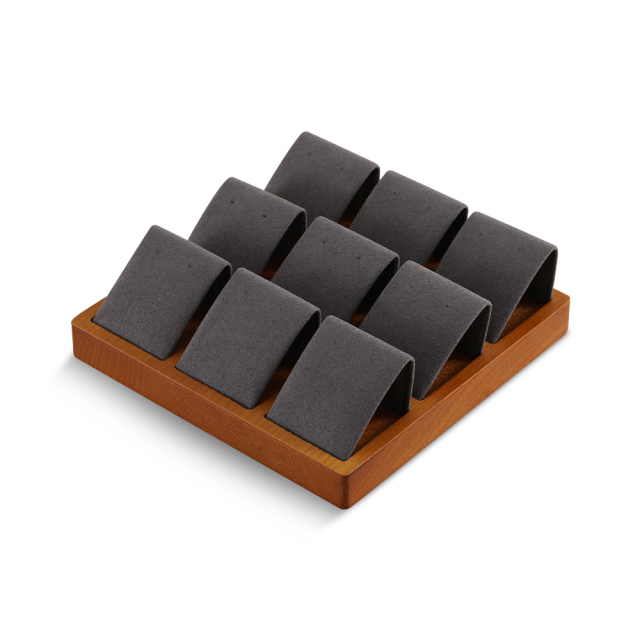 Yinbeini Solid Wooden Earrings Storage Tray Stud Earring Organizer Earrings Display Holder Jewelry Counter Jeweler Counter