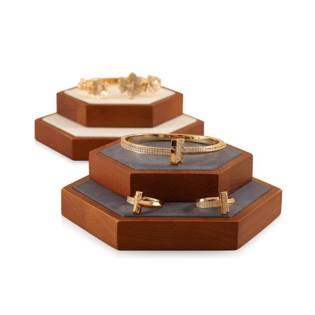 Yinbeini Solid wood jewelry display stand necklace display stand jewelry display set bracelet design plate earrings ring display stand