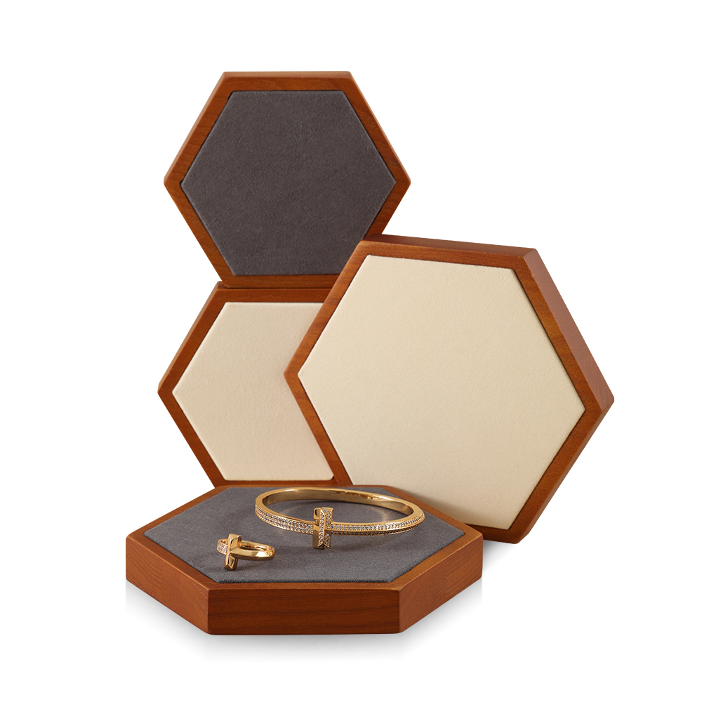 Yinbeini Solid wood jewelry display stand necklace display stand jewelry display set bracelet design plate earrings ring display stand