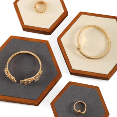 Yinbeini Solid wood jewelry display stand necklace display stand jewelry display set bracelet design plate earrings ring display stand
