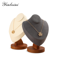 Yinbeini Solid wood necklace display stand bracelet pendant jewelry display stand portrait model neck counter display props