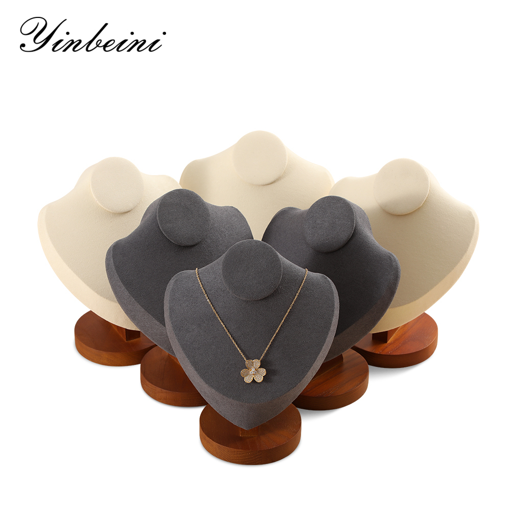 Yinbeini Solid wood necklace display stand bracelet pendant jewelry display stand portrait model neck counter display props